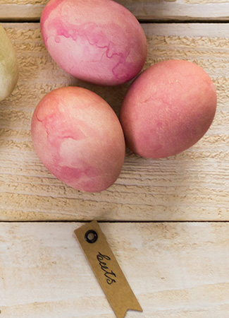 Easter eggs colored with Beets