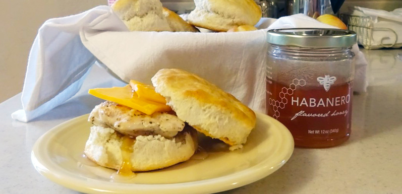 Habanero Honey Chicken Biscuit Sliders - GloryBee Blog