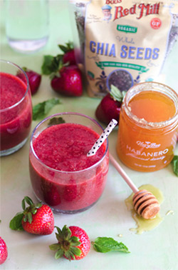 Strawberry Chia Fresca with items