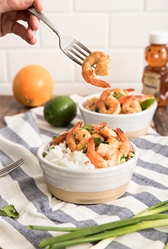 Citrus Shrimp on Fork